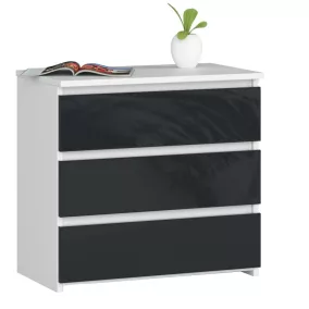 AKORD CL3 60 cm Éjjeliszekrény Fehér/Grafit Magasfényű
