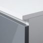 AKORD CL3 Éjjeliszekrény Laminált Fehér/Metál Magasfényű 60 cm