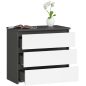   AKORD CLP CL3 Komód Laminált Grafitszürke/Fehér 3 Fiókos