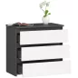   AKORD CLP CL3 Komód Laminált Grafitszürke/Fehér 3 Fiókos