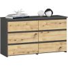 AKORD CL100 Modern Fiókos Komód Laminált Szürke Artisan Tölgy 6-Fiókos