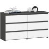 AKORD CL100 Modern 6-Fiókos Komód Laminált Grafitszürke-Fehér