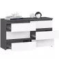   AKORD CL100 Modern 6-Fiókos Komód Laminált Grafitszürke-Fehér