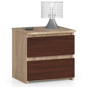   AKORD CLP Éjjeliszekrény Laminált Sonoma Tölgy/Wenge Kétfiókos