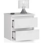 AKORD CL2 Magasfényű Fehér Éjjeliszekrény 2 Fiókkal