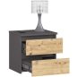  AKORD CLP CL2 Éjjeliszekrény Laminált Grafitszürke Artisan Tölgy