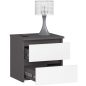   AKORD CLP CL2 Éjjeliszekrény Laminált Grafitszürke-Fehér