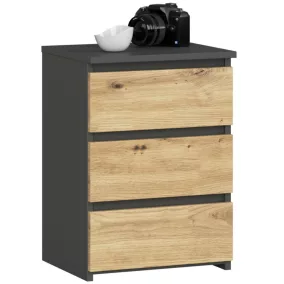   AKORD CL3 Artisan Éjjeliszekrény Laminált Grafitszürke Tölgy