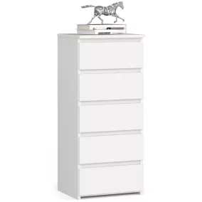 AKORD CL5 Keskeny Fiókos Komód Laminált Fehér Matt