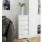 AKORD CL5 Keskeny Fiókos Komód Laminált Fehér Matt