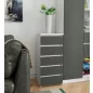   AKORD CL5 Keskeny Fiókos Komód Laminált Fehér-Szürke Matt
