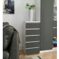   AKORD CL5 Keskeny Fiókos Komód Laminált Fehér-Szürke Matt