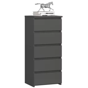 AKORD CL5 Matt Grafitszürke Keskeny Fiókos Komód