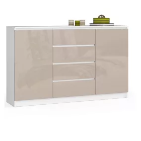   AKORD CLP K160 Komód Cappuccino Magasfényű MDF 2 Ajtós 4 Fiókos