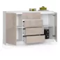   AKORD CLP K160 Komód Cappuccino Magasfényű MDF 2 Ajtós 4 Fiókos