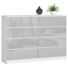 AKORD CLP K140 Metál Fényű 8-Fiókos Komód