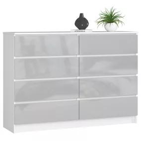 AKORD CLP K140 Metál Fényű 8-Fiókos Komód