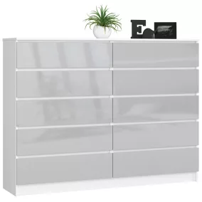 AKORD CLP Metál Fényes 10 Fiókos Komód