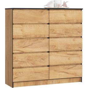 AKORD CLP K120 Komód Laminált Tölgy Craft 10 Fiókos