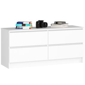 AKORD CLP K120 Komód 4 Fiókos Laminált Fehér Matt