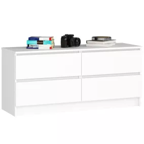AKORD CLP K120 Komód 4 Fiókos Laminált Fehér Matt