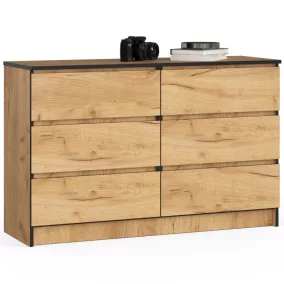 AKORD CLP K120 Tölgy Craft 6-Fiókos Komód