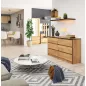 AKORD CLP K140 Komód Laminált Craft Tölgy 6 Fiókos