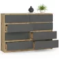 AKORD CLP Artisan Tölgy 8 Fiókos Matt Szürke Komód
