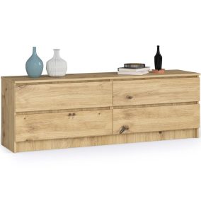 AKORD CLP Artisan Tölgy Alacsony Komód 4 Fiókos
