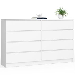 AKORD CLP 160 Fehér Matt Komód 8 Fiókkal