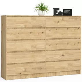 AKORD CLP Artisan Tölgy 10-Fiókos Komód 160