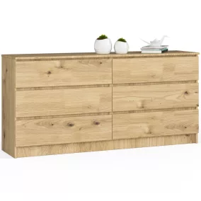 AKORD CLP K160 Komód Artisan Tölgy 6 Fiókos