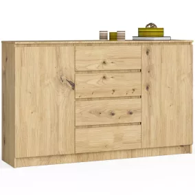   AKORD CLP Artisan Tölgy Komód 160cm 2 Ajtós 4 Fiókos Matt