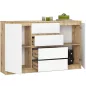   AKORD CLP Artisan Komód 160 Laminált Tölgy-Fehér 4 Fiókos