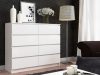 AKORD CLP 120 Komód 8 Fiókos Laminált Fehér Matt