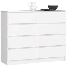 AKORD CLP 120 Komód 8 Fiókos Laminált Fehér Matt