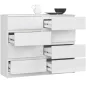 AKORD CLP 120 Magasfényű Akril Komód 8 Fiókos Fehér