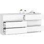AKORD CLP K160 Komód 6 Fiókos Laminált Fehér