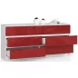 AKORD CLP K160 Komód Magasfényű Piros Akril 6 Fiókos