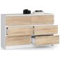   AKORD CLP K120 Komód 6 Fiókos Laminált Fehér-Sonoma Tölgy