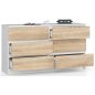 AKORD Modern 6-fiókos Komód Laminált Fehér/Sonoma
