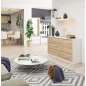AKORD Modern 6-fiókos Komód Laminált Fehér/Sonoma