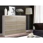 AKORD Modern 8 Fiókos Komód Laminált Fehér-Sonoma 120cm