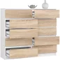   AKORD CLP K140 Komód Laminált Fehér/Sonoma Tölgy 10 Fiókos