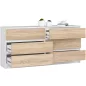 AKORD CLP K160 Komód Laminált Fehér-Sonoma 6 Fiókos