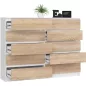 AKORD CLP K160 Komód Laminált Fehér-Sonoma 10 Fiókos