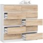 AKORD CLP K120 Komód Laminált Fehér-Sonoma 10 Fiókos