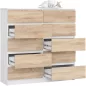 AKORD CLP K120 Komód Laminált Fehér-Sonoma 10 Fiókos