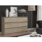 AKORD CLP K120 Komód 6 Fiókos Laminált Sonoma Tölgy