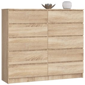 AKORD CLP K140 Komód Laminált Sonoma Tölgy 10 Fiókos